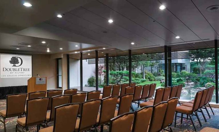 large meeting and conference room catering to all business needs at DoubleTree by Hilton Los Angeles Downtown.