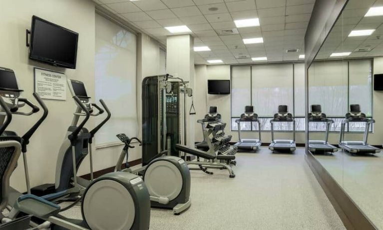 Fully equipped gym at the Hilton Garden Inn Arlington Shirlington