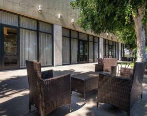 gorgeous outdoor patio for relaxing and coworking at DoubleTree by Hilton Los Angeles - Norwalk.