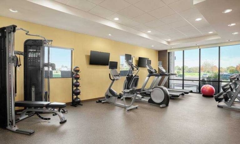 Full equipped fitness center at the Home2 Suites by Hilton Warminster Horsham.