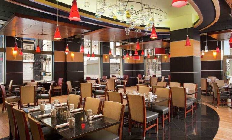 Dining area perfect as workspace at the DoubleTree Suites by Hilton Detroit Downtown - Fort Shelby.