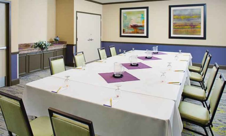 Meeting room perfect for every business appointment at the Hilton Garden Inn Hartford North/Bradley Intl Airport.