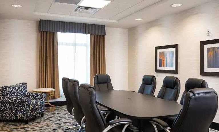 professional board room with natural light at Hampton Inn & Suites La Crosse Downtown, WI.