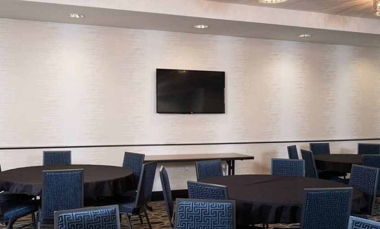 large meeting room fully equipped for all business meetings at Hampton Inn & Suites La Crosse Downtown, WI.