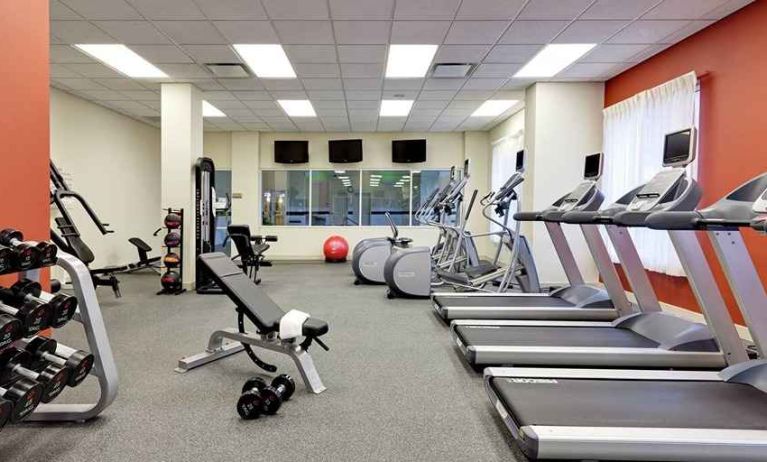 well-equipped fitness center at Hilton Garden Inn Chicago/Midway Airport.