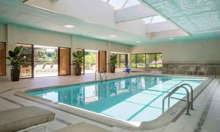 Relaxing indoor swimming pool at the DoubleTree by Hilton Lisle-Naperville.