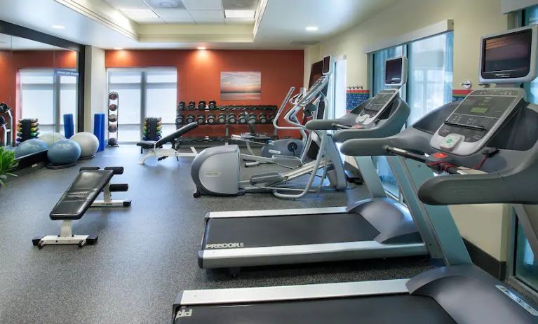 Fully equipped fitness center at the Hampton Inn Washington-Downtown-Convention Center, DC.