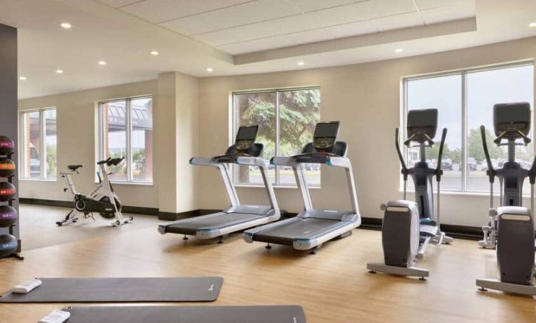 Fully equipped gym at the Embassy Suites by Hilton Montreal Airport