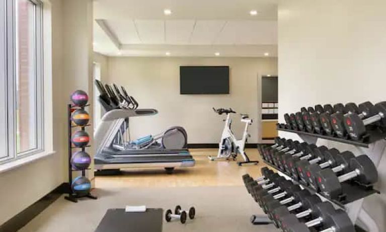 Fully equipped gym at the Embassy Suites by Hilton Montreal Airport