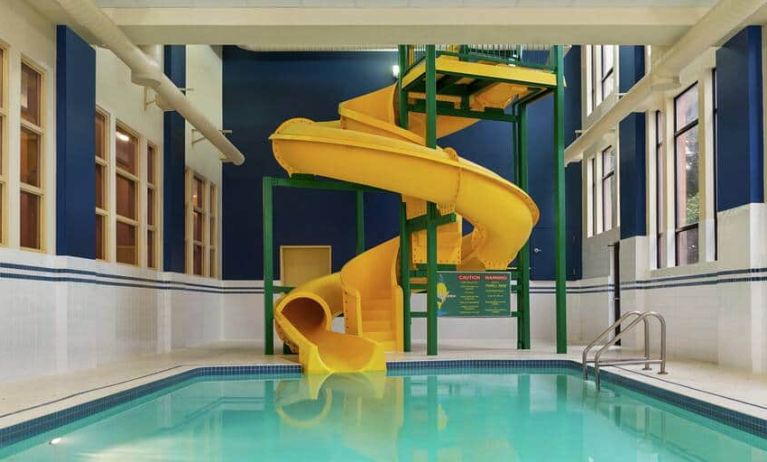 Inside pool with slide at the Hampton Inn & Suites by Hilton Langley-Surrey