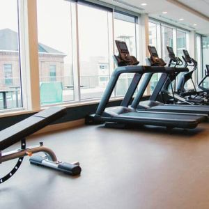 Fully equipped gym at the Hilton Garden Inn Fredriction