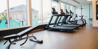 Fully equipped gym at the Hilton Garden Inn Fredriction