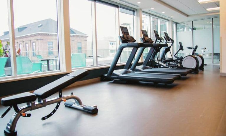 Fully equipped gym at the Hilton Garden Inn Fredriction