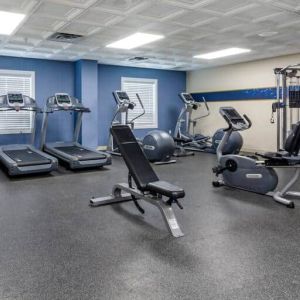 Fully equipped gym at the Hampton Inn & Suites by Hilton Edmont