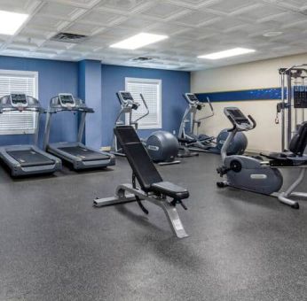 Fully equipped gym at the Hampton Inn & Suites by Hilton Edmont