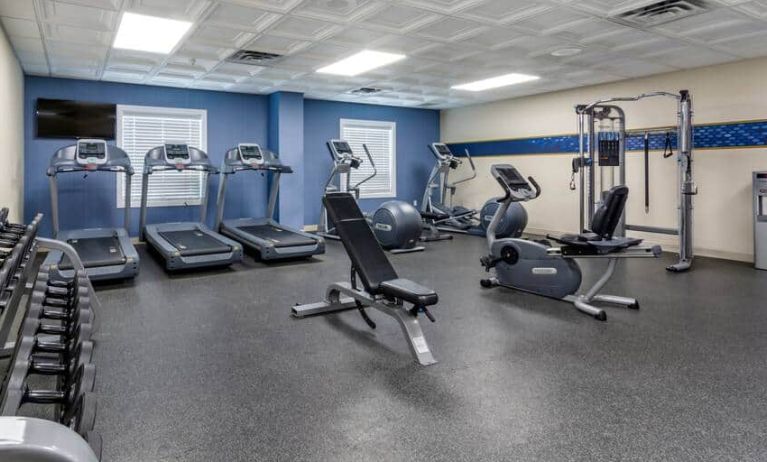 Fully equipped gym at the Hampton Inn & Suites by Hilton Edmont