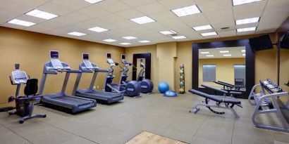 Fully equipped gym at the Hilton Saint John