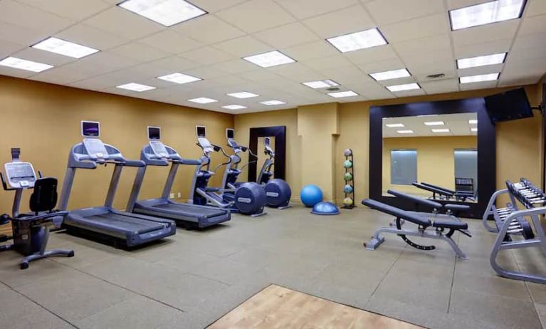 Fully equipped gym at the Hilton Saint John.