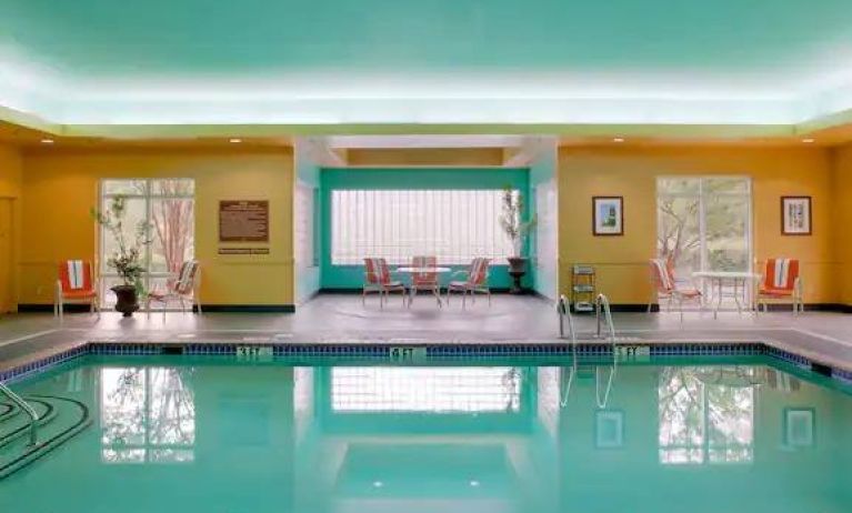 Relaxing indoor pool area at the Hampton Inn & Suites West Little Rock.