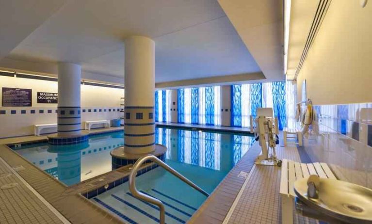 Relaxing and quite swimming pool at the Hampton Inn Virginia Beach.