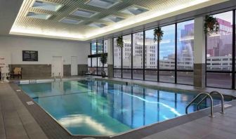 Relaxing indoor swimming pool at the DoubleTree by Hilton Omaha-Downtown.