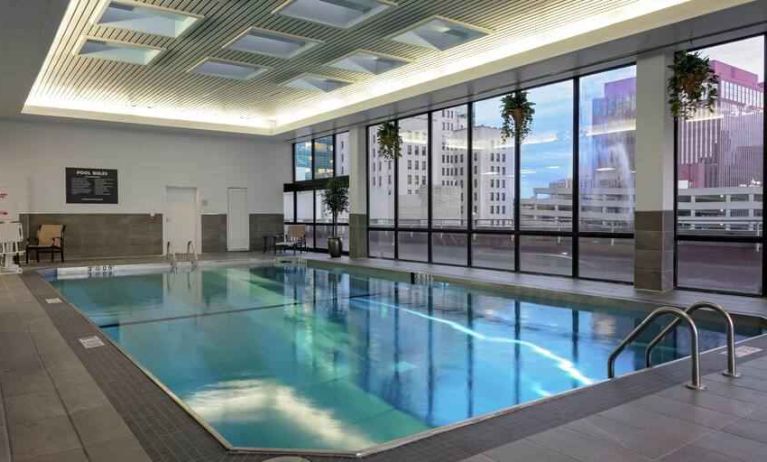 Relaxing indoor swimming pool at the DoubleTree by Hilton Omaha-Downtown.