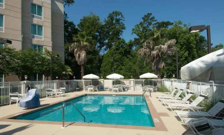 Beautiful outdoor pool area at the Hilton Garden Inn Tallahassee Central.