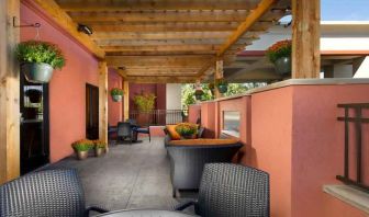 Beautiful outdoor terrace perfect as workspace at the Hampton Inn & Suites Schererville.