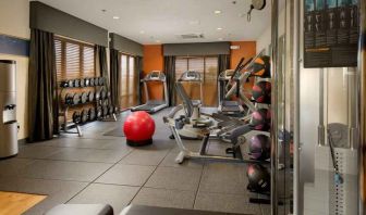 Fully equipped fitness center at the Hampton Inn & Suites Schererville.