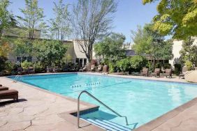 Relaxing outdoor pool at the Hilton Seattle Airport & Conference Center.