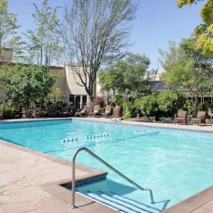 Relaxing outdoor pool at the Hilton Seattle Airport & Conference Center.