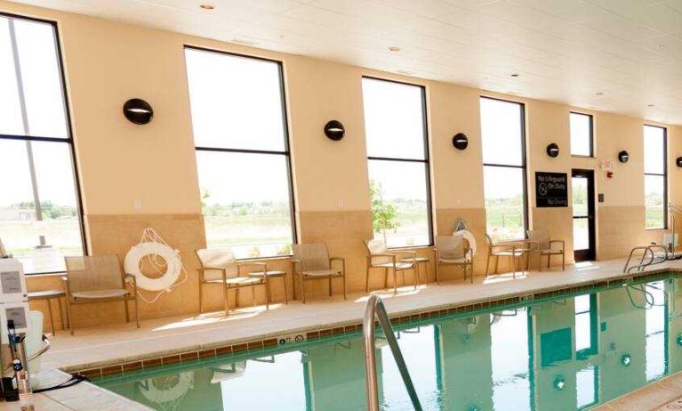 Relaxing indoor pool at the Hampton Inn & Suites Riverton, WY.