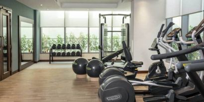 Equipped gym at the Hampton by Hilton Dubai Al Barsha