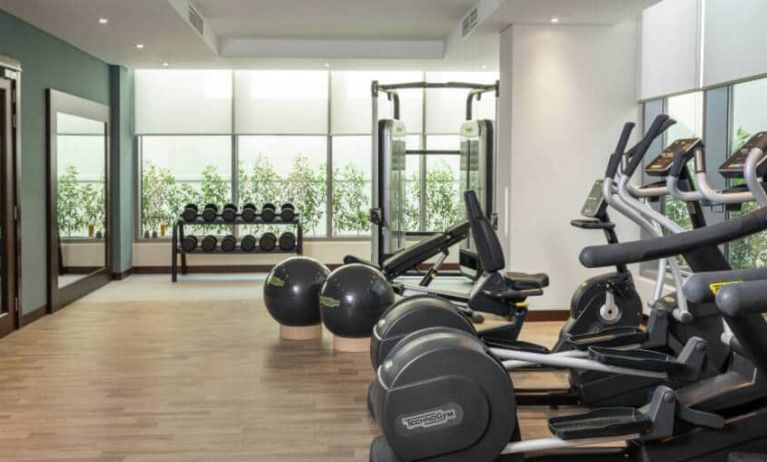 Equipped gym at the Hampton by Hilton Dubai Al Barsha