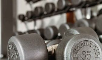 well-equipped fitness center at Hampton Inn & Suites Sunnyvale Silicon Valley.