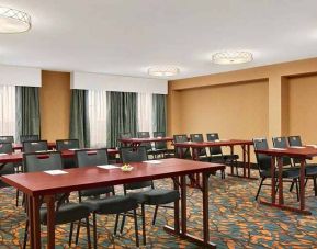 professional and well-equipped conference room at Hampton Inn Chicago-Midway Airport.