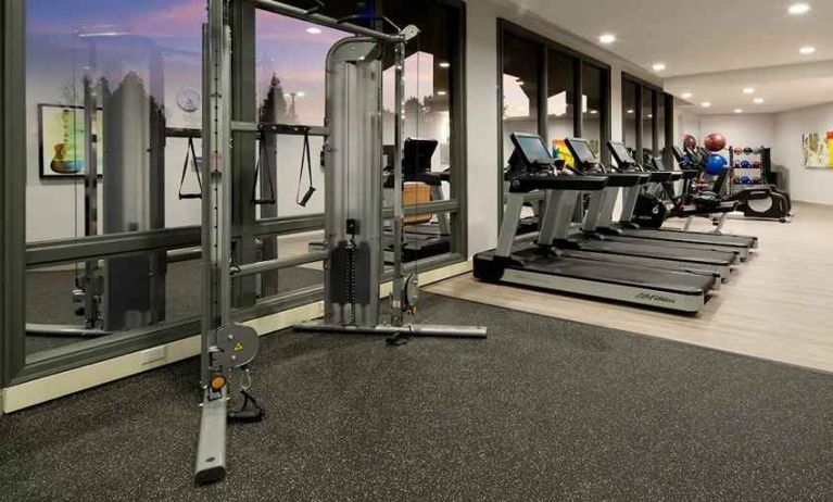 well-equipped fitness center at DoubleTree by Hilton Hotel Bakersfield.