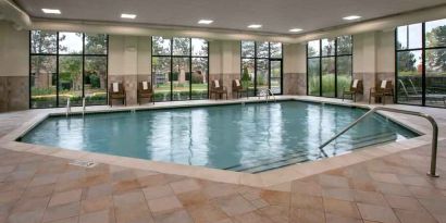 Relaxing indoor swimming pool at the at the Hampton Inn Ann Arbor South.