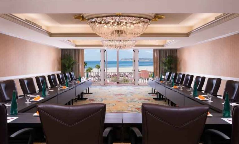 Elegant, waterfront meeting room at the Hotel del Coronado, Curio Collection by Hilton.