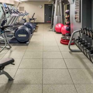 Fully equipped fitness center at the Embassy Suites by Hilton Portland-Downtown.