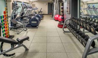 Fully equipped fitness center at the Embassy Suites by Hilton Portland-Downtown.