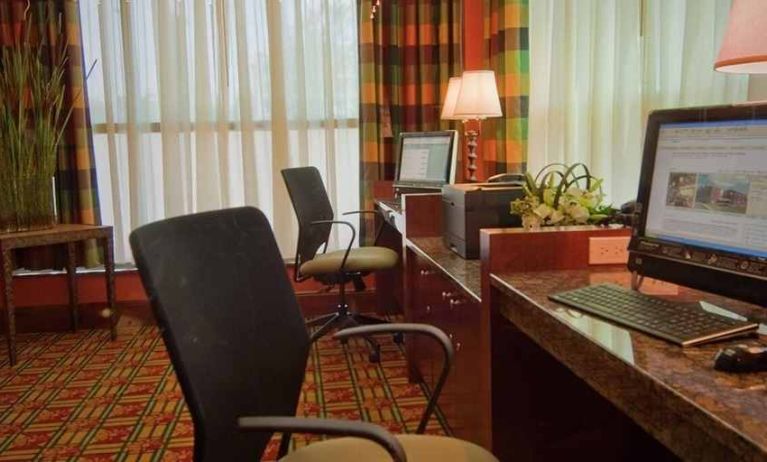 Equipped business center and work area for all your business needs at Homewood Suites by Hilton Rockville-Gaithersburg.