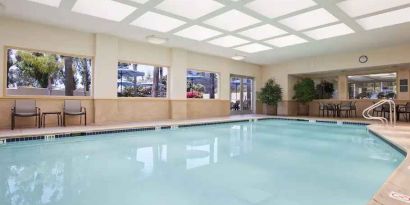 Relaxing indoor pool at the Embassy Suites by Hilton San Diego-La Jolla.