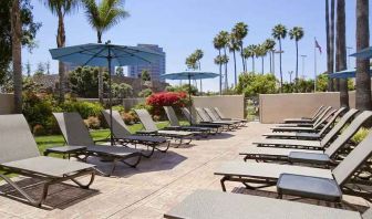 Beautiful sun deck perfect as workspace at the Embassy Suites by Hilton San Diego-La Jolla.