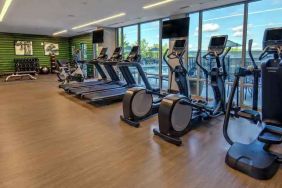 Fitness center with treadmills and machines at the Hilton Franklin Cool Springs.