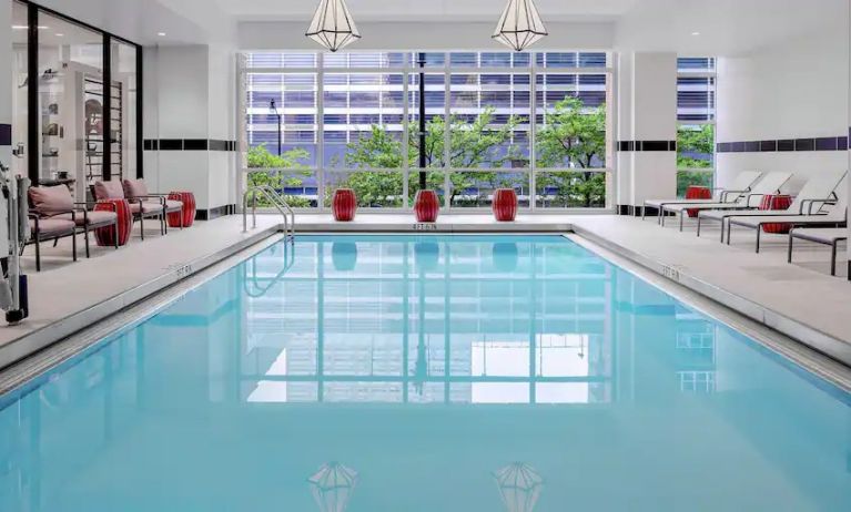 Relaxing indoor pool area at the Hampton Inn Chicago McCormick Place.