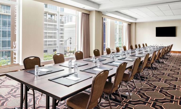 Bright meeting room at the Hampton Inn Chicago McCormick Place