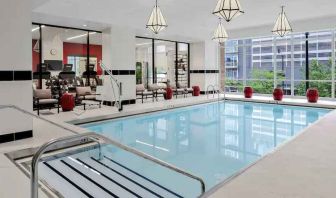 Relaxing indoor pool by the gym at the Hilton Garden Inn Chicago McCormick Place.