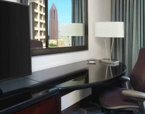 Equipped and comfortable work desk to complete all business tasks at Hilton Atlanta.
