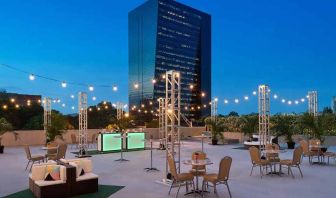 Gorgeous outdoor patio to enjoy the cityscape at Hilton Atlanta.